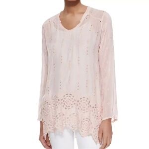 Johnny Was blush medium large tunic top